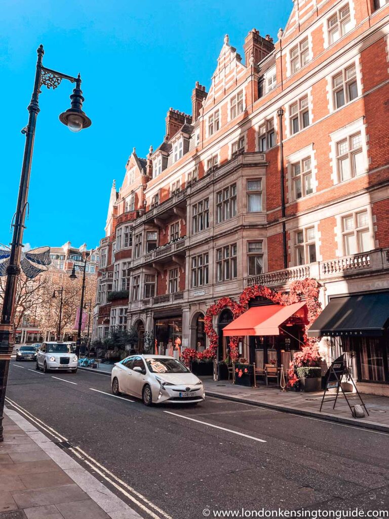 Shops and restaurants on Mount Street in London