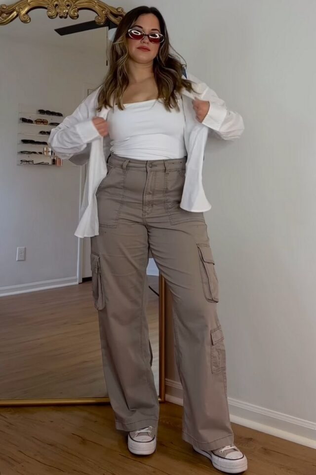 Discover versatile and stylish ways to wear cargo pants for any occasion. From cozy winter outfits to chic urban looks, explore 20 trendy cargo pants outfit ideas perfect for brunch, exploring, travel, and casual outings. Get inspired with detailed descriptions and styling tips. Cargo Pants Outfit ideas, With A Streetwear Vibe, Cargo Pants Style, A Classic Design, Cargo Pants Fashion, Brown Color, Daily Wear, Modern Style cut, Solid Color, Girl, Tactical Pockets, Black, Khaki Color